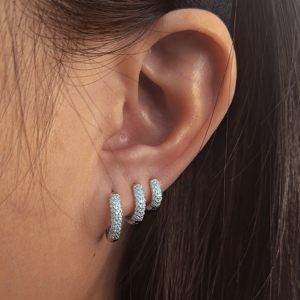 Petite Pavé Hoop Huggies