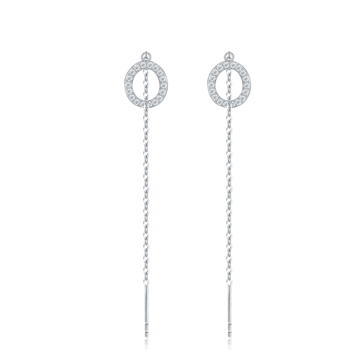Circle Pavé Chain Drops