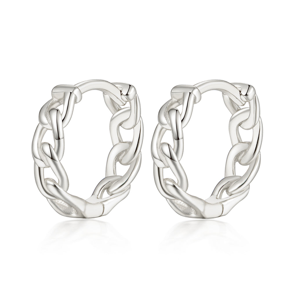 Woven Link Huggies Silver