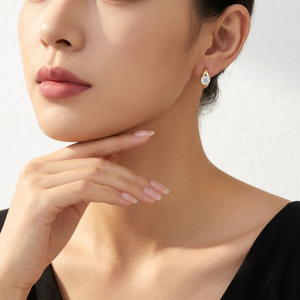 Teardrop Bezel Studs