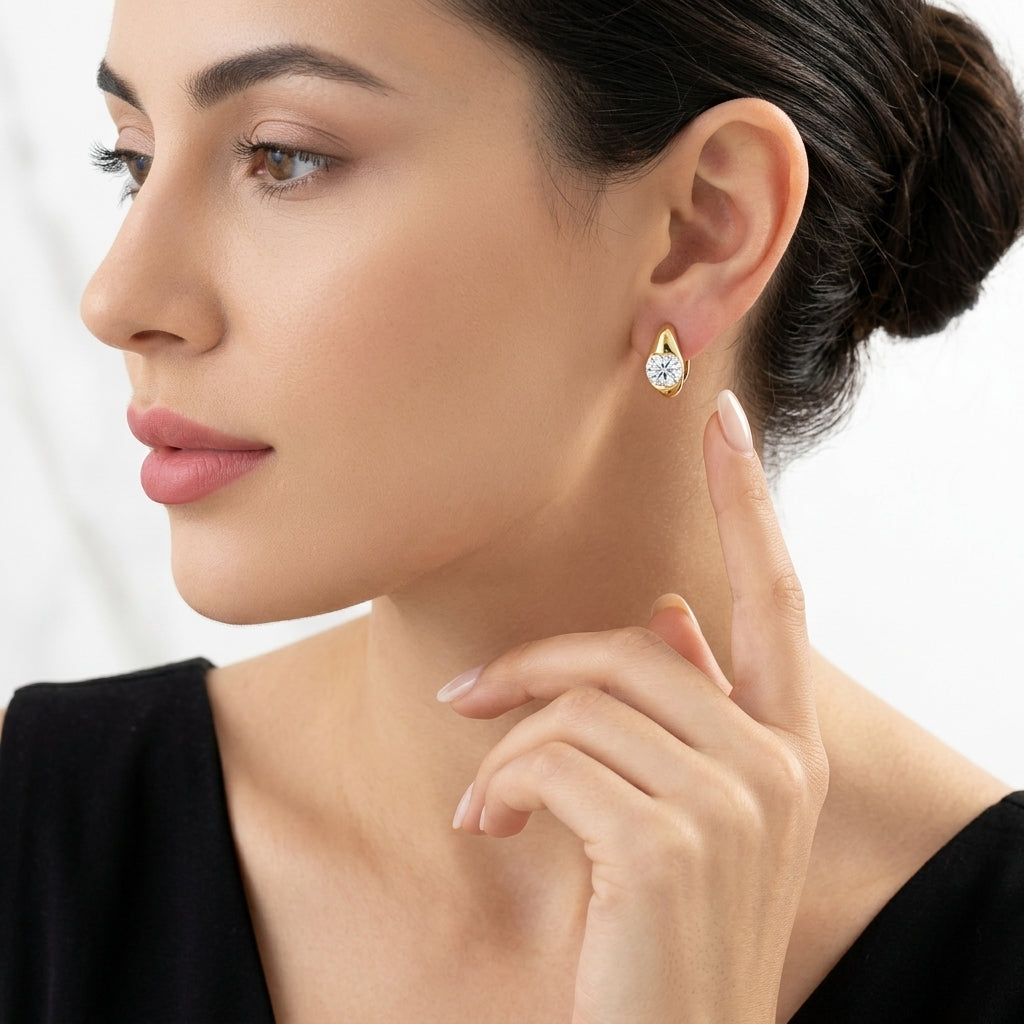 Teardrop Bezel Studs