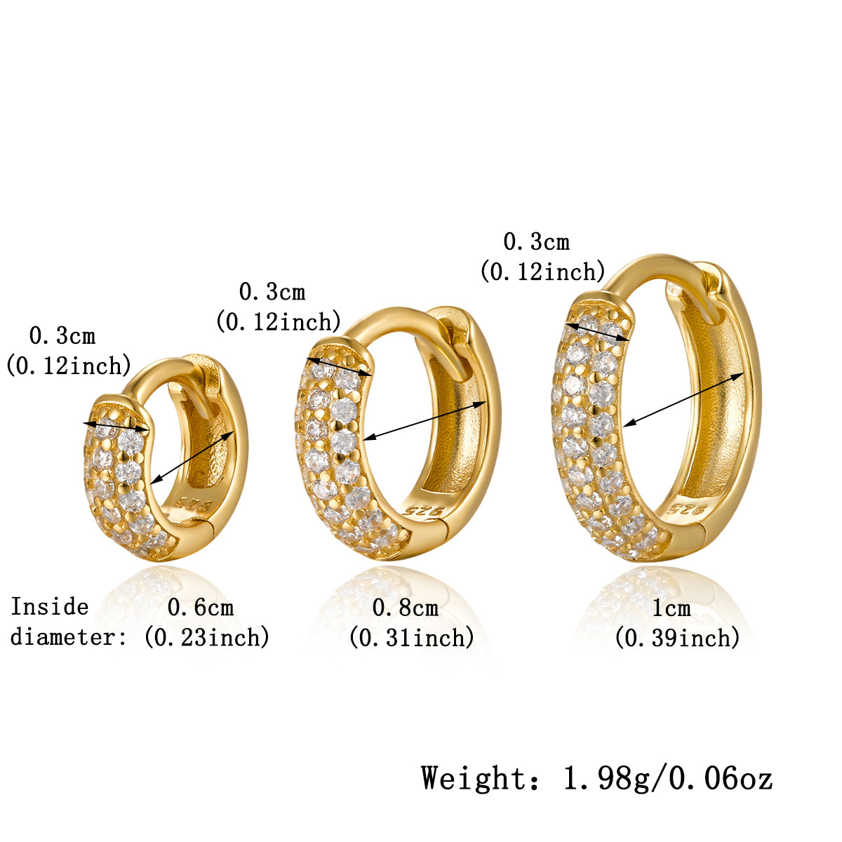 Petite Pavé Hoop Huggies