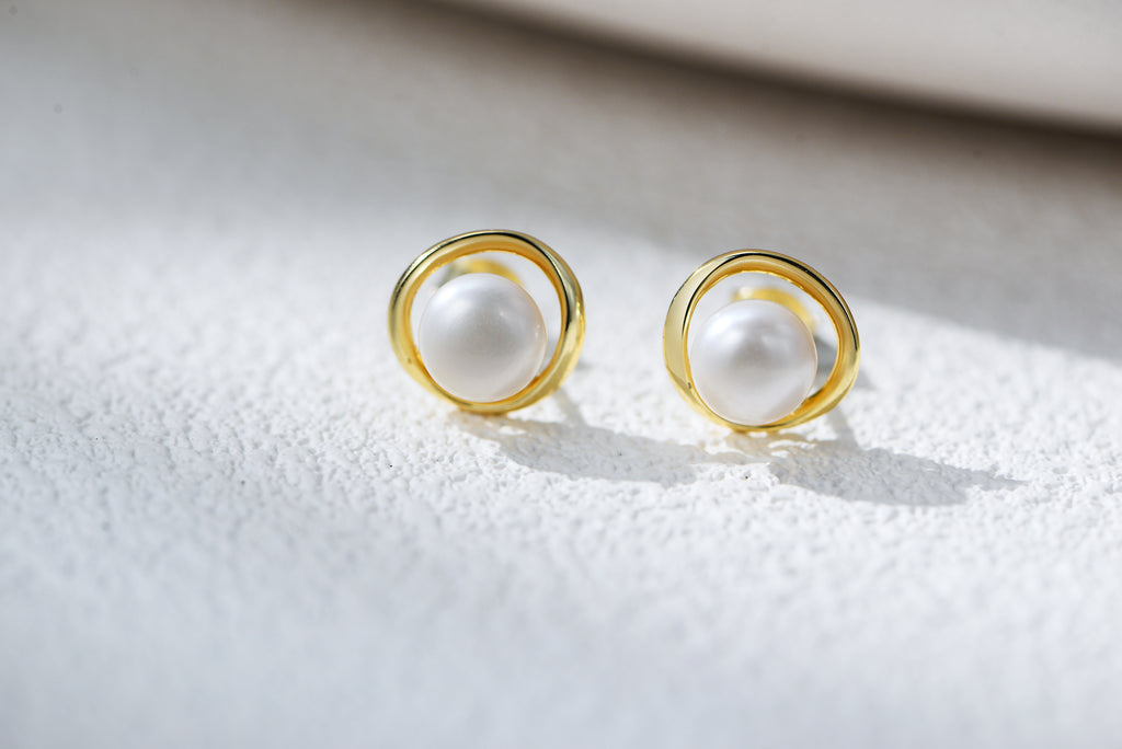 Pearl Halo Studs