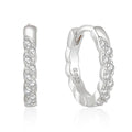 Scallop Pavé Huggies Silver