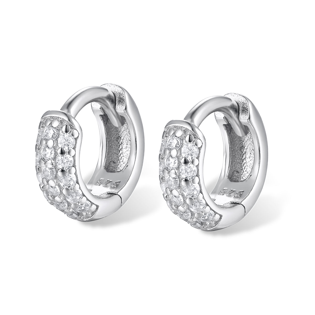 Petite Pavé Hoop Huggies