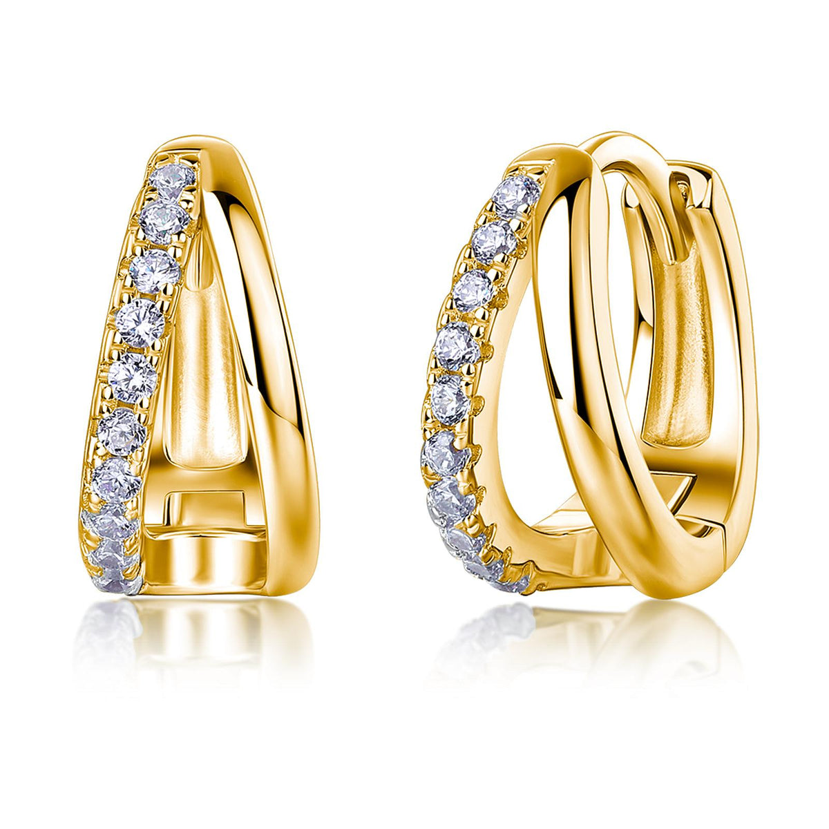 Split Pave Huggies