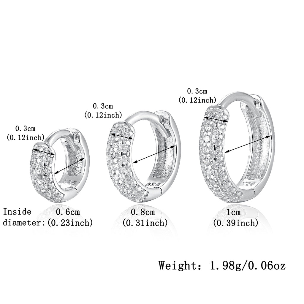 Petite Pavé Hoop Silver