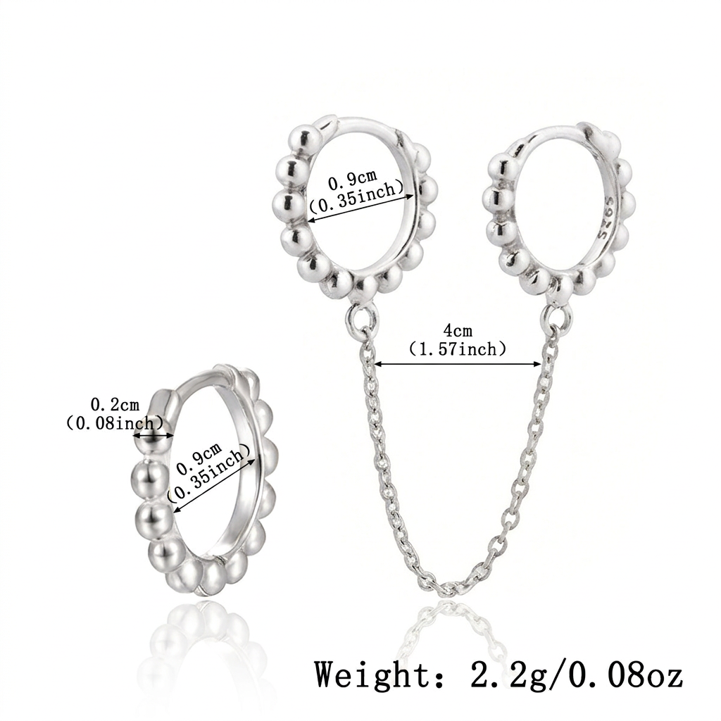 Beaded Chain 银色尺寸图预览